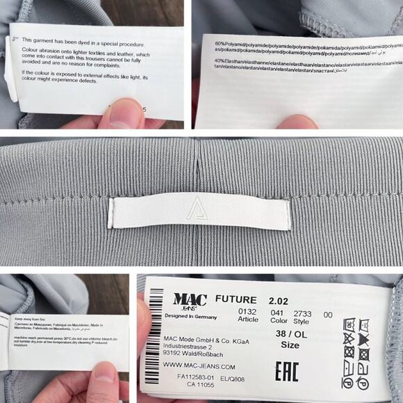 Mac Jeans Germany Future 2.02 Jogger Pant Stretchy Athleisure Size 8 in Gray - Picture 9 of 15